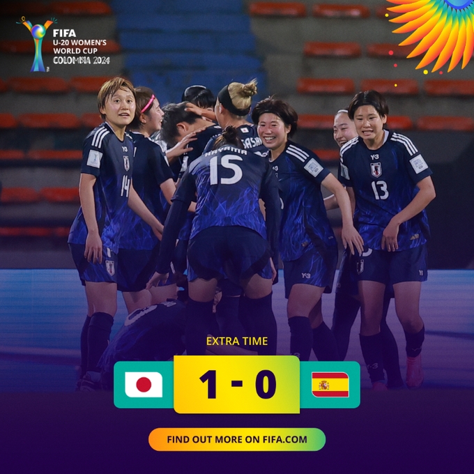 U20女足世界杯日本1-0擊敗西班牙，半決賽將戰(zhàn)荷蘭女足